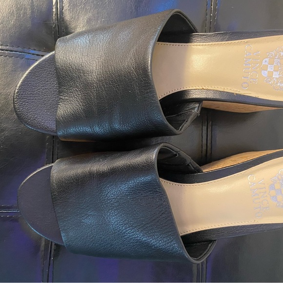 Vince Camuto beautiful black wedge sandals with cork platform 8.5 - Picture 5 of 6